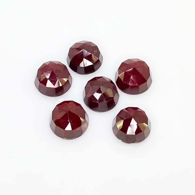24.40 Carat Garnet 9mm Rose Cut Round Shape AA Grade Cabochons Parcel - Total 6 Pcs.