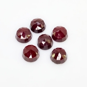 24.40 Carat Garnet 9mm Rose Cut Round Shape AA Grade Cabochons Parcel - Total 6 Pcs.