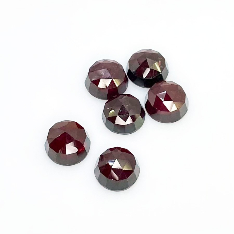 24.40 Carat Garnet 9mm Rose Cut Round Shape AA Grade Cabochons Parcel - Total 6 Pcs.