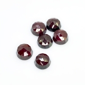 24.40 Carat Garnet 9mm Rose Cut Round Shape AA Grade Cabochons Parcel - Total 6 Pcs.