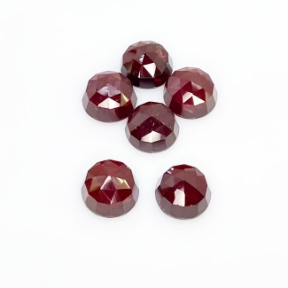 24.40 Carat Garnet 9mm Rose Cut Round Shape AA Grade Cabochons Parcel - Total 6 Pcs.