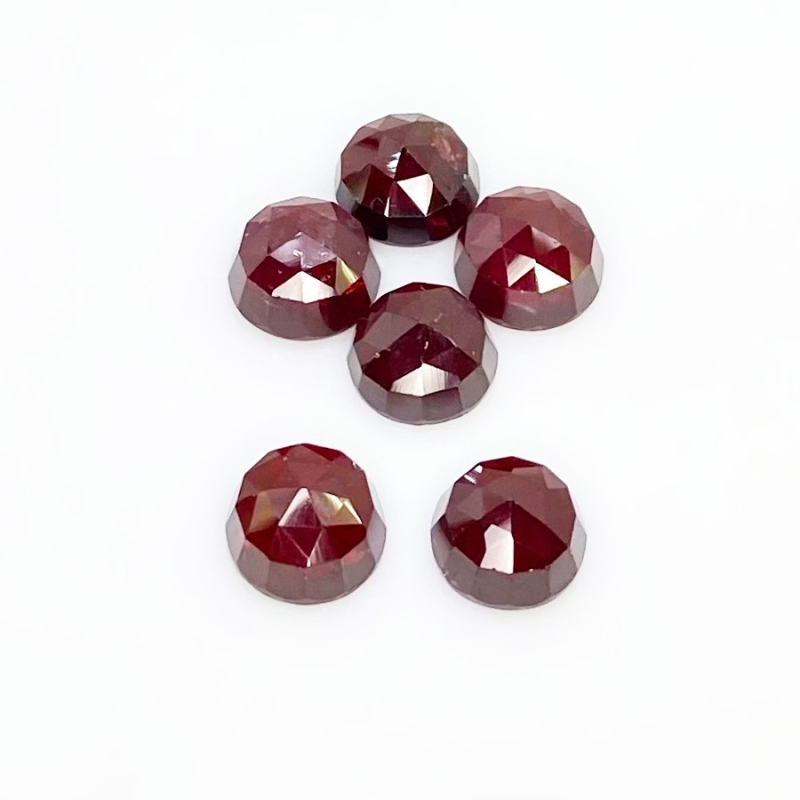 24.40 Carat Garnet 9mm Rose Cut Round Shape AA Grade Cabochons Parcel - Total 6 Pcs.