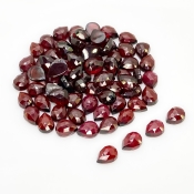130.55 Carat Garnet 8x6mm Rose Cut Pear Shape AA Grade Cabochons Parcel - Total 73 Pcs.