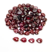 130.55 Carat Garnet 8x6mm Rose Cut Pear Shape AA Grade Cabochons Parcel - Total 73 Pcs.