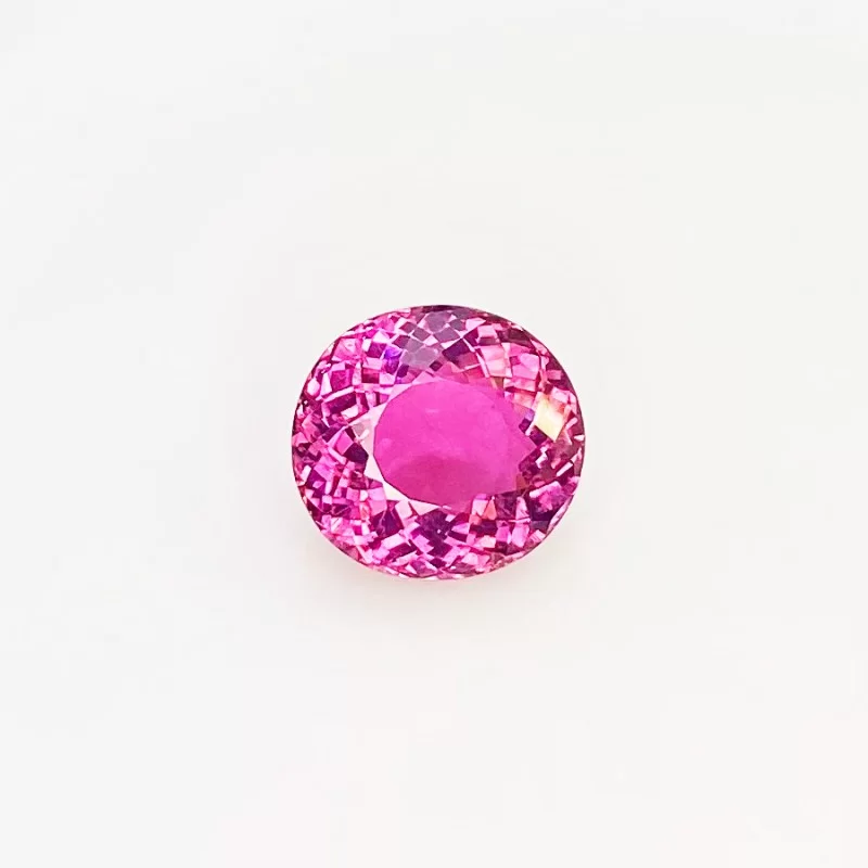 IIGJ Certified  16.79 Cts. Rubellite Tourmaline 16.22x15.12mm Faceted Oval Shape AAA Grade Loose Gemstone - Total 1 Pc.