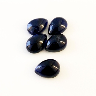27.50 Carat Iolite 14x10mm Smooth Pear Shape A Grade Cabochons Parcel - Total 5 Pcs.