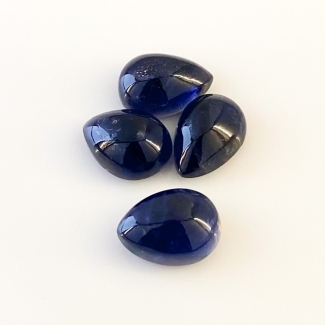 23.20 Carat Iolite 14x10mm Smooth Pear Shape A Grade Cabochons Parcel - Total 4 Pcs.