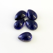 18.05 Carat Iolite 12x9-13x9mm Smooth Pear Shape A Grade Cabochons Parcel - Total 5 Pcs.
