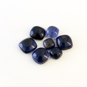 21.40 Carat Iolite 7-10mm Smooth Square Cushion Shape A Grade Cabochons Parcel - Total 7 Pcs.