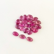 11.30 Carat Rubellite Tourmaline 6x4mm Smooth Oval Shape AA Grade Cabochons Parcel - Total 21 Pcs.
