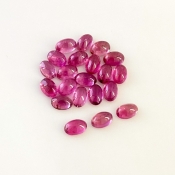 11.30 Carat Rubellite Tourmaline 6x4mm Smooth Oval Shape AA Grade Cabochons Parcel - Total 21 Pcs.
