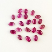 11.30 Carat Rubellite Tourmaline 6x4mm Smooth Oval Shape AA Grade Cabochons Parcel - Total 21 Pcs.