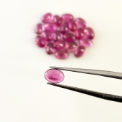 11.30 Carat Rubellite Tourmaline 6x4mm Smooth Oval Shape AA Grade Cabochons Parcel - Total 21 Pcs.
