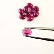 8.25 Carat Rubellite Tourmaline 7x5mm Smooth Oval Shape AA Grade Cabochons Parcel - Total 10 Pcs.