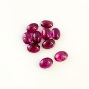 8.25 Carat Rubellite Tourmaline 7x5mm Smooth Oval Shape AA Grade Cabochons Parcel - Total 10 Pcs.