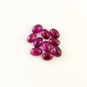 8.25 Carat Rubellite Tourmaline 7x5mm Smooth Oval Shape AA Grade Cabochons Parcel - Total 10 Pcs.