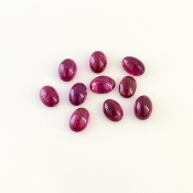 8.25 Carat Rubellite Tourmaline 7x5mm Smooth Oval Shape AA Grade Cabochons Parcel - Total 10 Pcs.