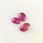 14.38 Carat Pink Tourmaline 10.5x8-13.5x9mm Smooth Oval Shape A Grade Cabochons Parcel - Total 3 Pcs.