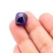 13.85 Carat Blue Sapphire 11x12.5 Smooth Cushion Shape A Grade Loose Cabochon - Total 1 Pc.