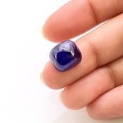 13.85 Carat Blue Sapphire 11x12.5 Smooth Cushion Shape A Grade Loose Cabochon - Total 1 Pc.