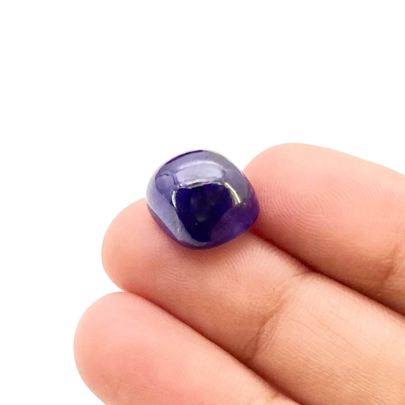 13.85 Carat Blue Sapphire 11x12.5 Smooth Cushion Shape A Grade Loose Cabochon - Total 1 Pc.