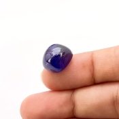 13.85 Carat Blue Sapphire 11x12.5 Smooth Cushion Shape A Grade Loose Cabochon - Total 1 Pc.