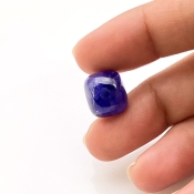 13.85 Carat Blue Sapphire 11x12.5 Smooth Cushion Shape A Grade Loose Cabochon - Total 1 Pc.