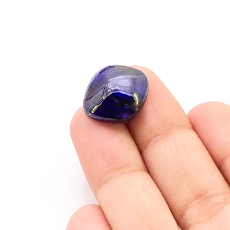 15.90 Carat Blue Sapphire 15mm Smooth Square Cushion Shape A Grade Loose Cabochon - Total 1 Pc.