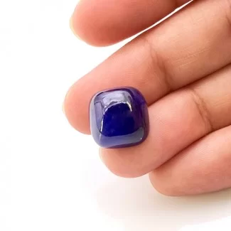 15.65 Carat Blue Sapphire 13mm Smooth Square Cushion Shape A Grade Loose Cabochon - Total 1 Pc.