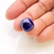 13 Carat Blue Sapphire 12mm Smooth Square Cushion Shape A Grade Loose Cabochon - Total 1 Pc.