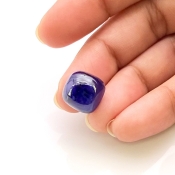 13 Carat Blue Sapphire 12mm Smooth Square Cushion Shape A Grade Loose Cabochon - Total 1 Pc.