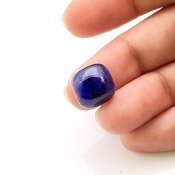 13 Carat Blue Sapphire 12mm Smooth Square Cushion Shape A Grade Loose Cabochon - Total 1 Pc.
