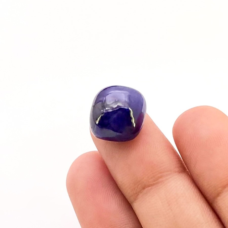 13 Carat Blue Sapphire 12mm Smooth Square Cushion Shape A Grade Loose Cabochon - Total 1 Pc.