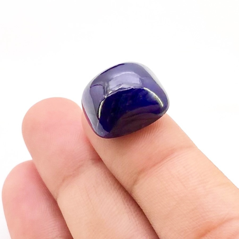 20.10 Carat Blue Sapphire 13x15mm Smooth Cushion Shape A Grade Loose Cabochon - Total 1 Pc.