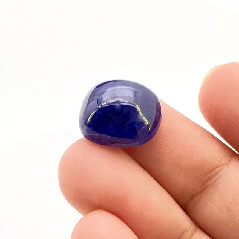 14.10 Carat Blue Sapphire 12x14mm Smooth Cushion Shape A Grade Loose Cabochon - Total 1 Pc.