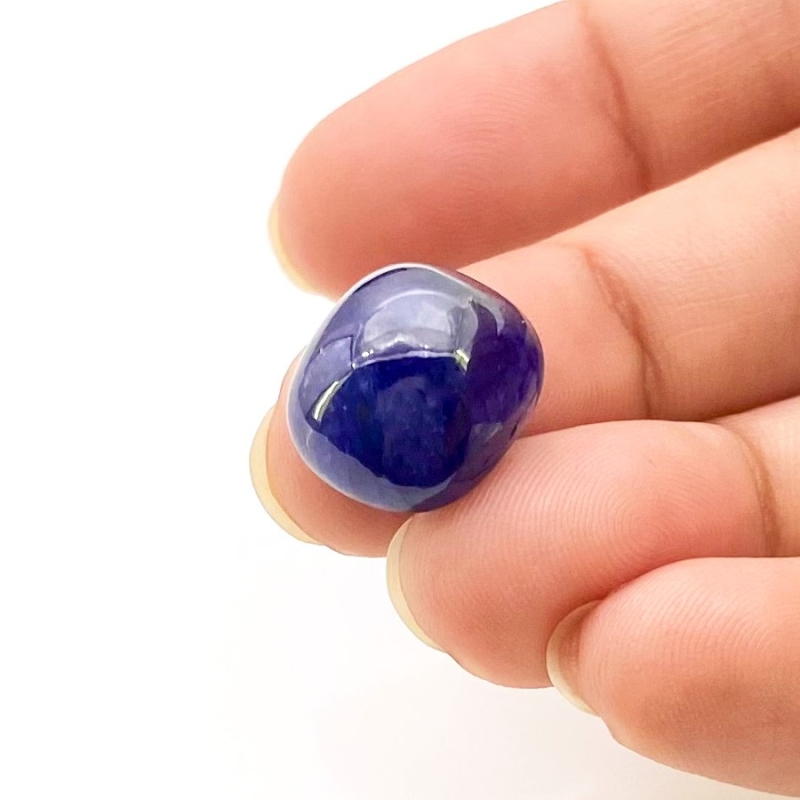14.10 Carat Blue Sapphire 12x14mm Smooth Cushion Shape A Grade Loose Cabochon - Total 1 Pc.
