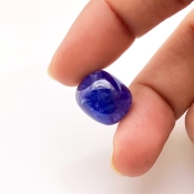 14.10 Carat Blue Sapphire 12x14mm Smooth Cushion Shape A Grade Loose Cabochon - Total 1 Pc.