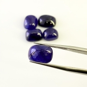 33.45 Carat Blue Sapphire 8.2x10.2-10x12.5mm Smooth Cushion Shape AA Grade Cabochons Parcel - Total 5 Pcs.