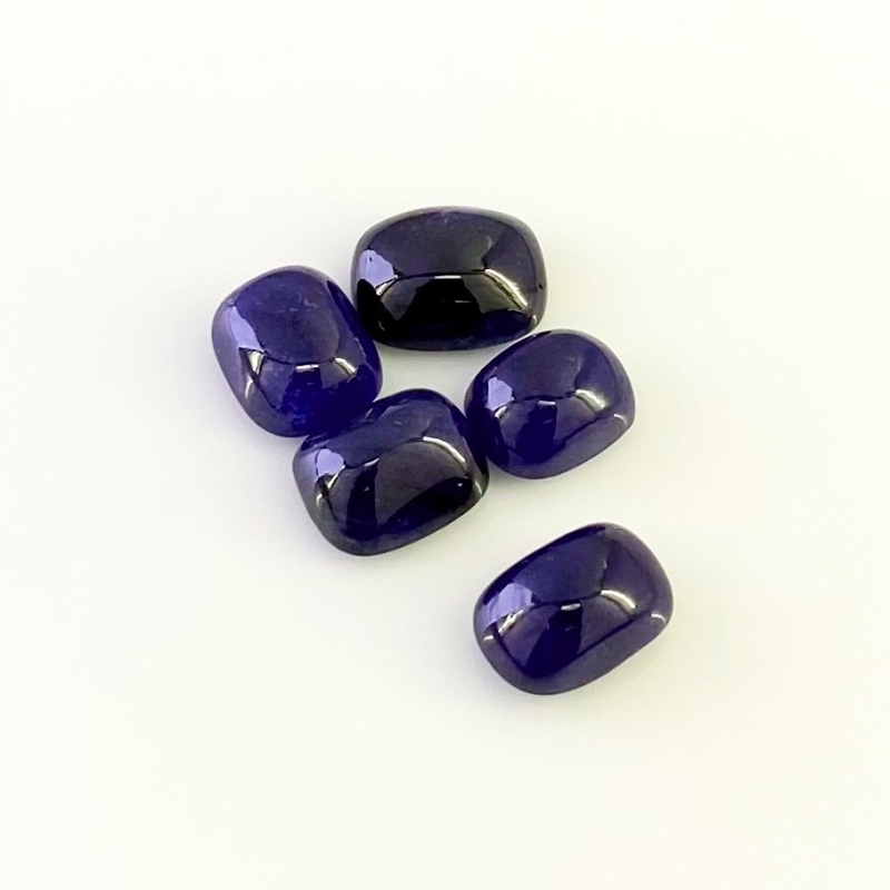 33.45 Carat Blue Sapphire 8.2x10.2-10x12.5mm Smooth Cushion Shape AA Grade Cabochons Parcel - Total 5 Pcs.
