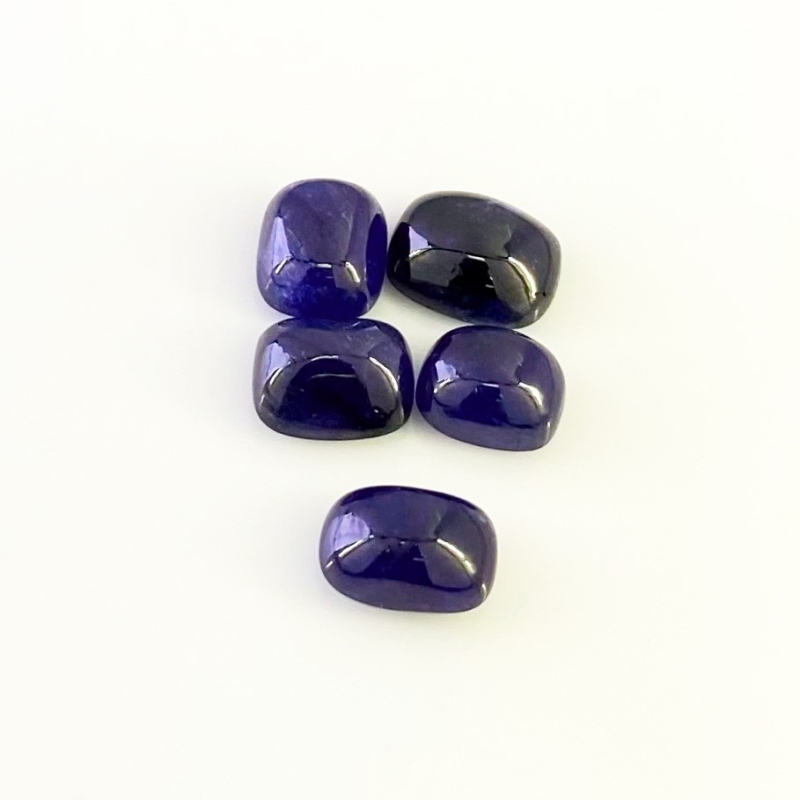33.45 Carat Blue Sapphire 8.2x10.2-10x12.5mm Smooth Cushion Shape AA Grade Cabochons Parcel - Total 5 Pcs.