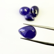 27.7 Carat Blue Sapphire 8.5x10.5-9x13mm Smooth Pear Shape AA Grade Cabochons Parcel - Total 4 Pcs.