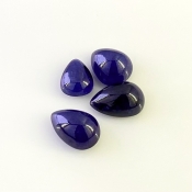 27.7 Carat Blue Sapphire 8.5x10.5-9x13mm Smooth Pear Shape AA Grade Cabochons Parcel - Total 4 Pcs.
