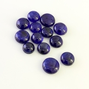 41.15 Carat Blue Sapphire 7-10mm Smooth Round Shape AA Grade Cabochons Parcel - Total 13 Pcs.
