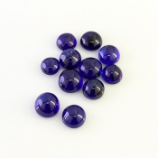 27.65 Carat Blue Sapphire 6.5-8mm Smooth Round Shape AA Grade Cabochons Parcel - Total 11 Pcs.