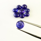 20.75 Carat Blue Sapphire 6.5-8.5mm Smooth Round Shape AA Grade Cabochons Parcel - Total 9 Pcs.