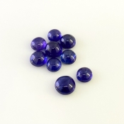 20.75 Carat Blue Sapphire 6.5-8.5mm Smooth Round Shape AA Grade Cabochons Parcel - Total 9 Pcs.