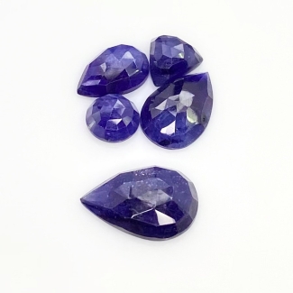29.54 Carat Blue Sapphire 3.60-10.14Carat Rose Cut Mix Shape A Grade Cabochons Parcel - Total 5 Pcs.