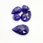 29.54 Carat Blue Sapphire 3.60-10.14Carat Rose Cut Mix Shape A Grade Cabochons Parcel - Total 5 Pcs.