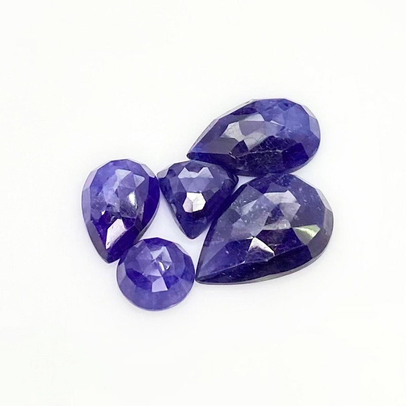 29.54 Carat Blue Sapphire 3.60-10.14Carat Rose Cut Mix Shape A Grade Cabochons Parcel - Total 5 Pcs.
