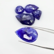 29.54 Carat Blue Sapphire 3.60-10.14Carat Rose Cut Mix Shape A Grade Cabochons Parcel - Total 5 Pcs.